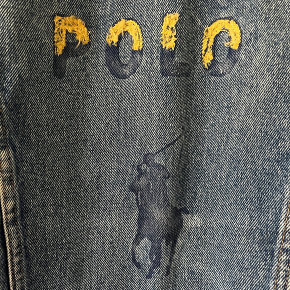 Polo Ralph Lauren Pony Logo Women's Denim Jean Trucker Jacket Sz Small - Picture 4 of 6